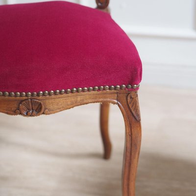 Vintage French Chairs with Wine-Red Velvet, 1890s-1910s, Set of 2
