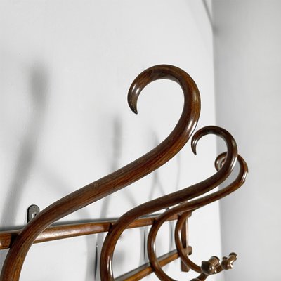 Perchero austriaco antiguo de madera de Thonet, década de 1800 en