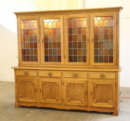 Danish Modern Oak China Display Cabinet in the style of Kjærnulf