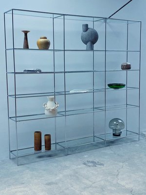 ヴィンテージ glass shelf Abstracta Modular Shelf in Chrome and Glass by Poul Cadovious for