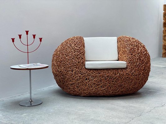 Wooven Egg Nest Lounge Chair in Rattan and Wicker, 1990s for sale