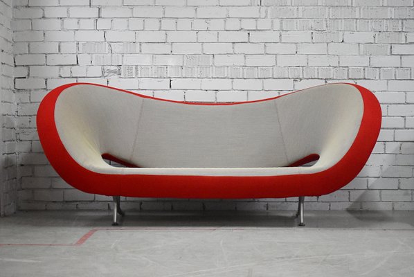 Canapé Moroso Velours Rouge - 4 Places - Occasion - Italie