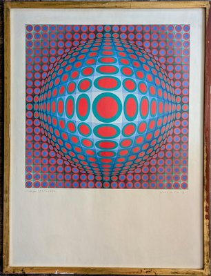 Victor Vasarely, Vega 222, 1970, Serigrafia a colori in vendita su