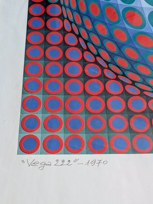 Victor Vasarely, Vega 222, 1970, Color Screen Print for sale at Pamono