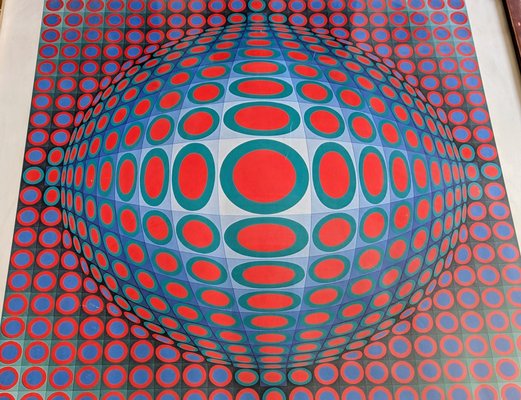 Victor Vasarely, Vega 222, 1970, Serigrafia a colori in vendita su