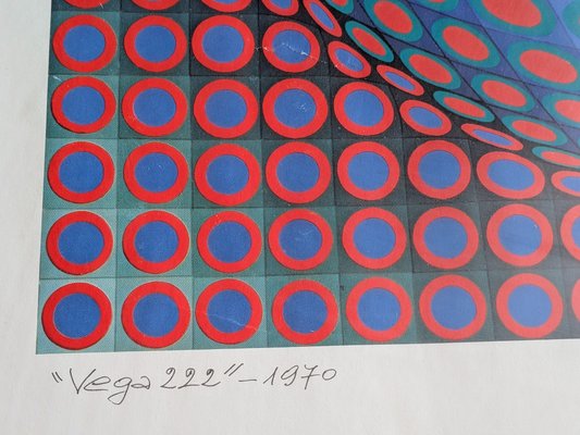 Victor Vasarely, Vega 222, 1970, Serigrafia a colori in vendita su