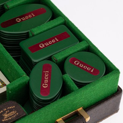 Vintage 20th Century Italian Travel Poker Set from Gucci, 1970 for