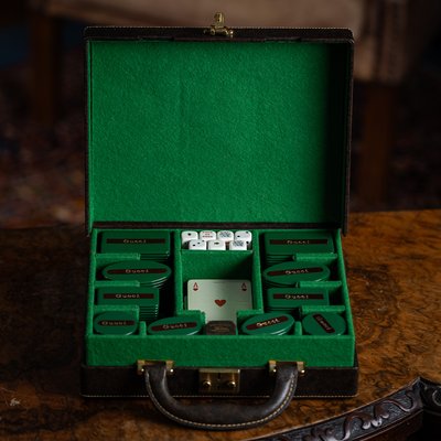 Vintage 20th Century Italian Travel Poker Set from Gucci, 1970 for