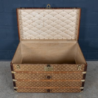 Antique 19th Century Louis Vuitton Courier Trunk in Woven Canvas