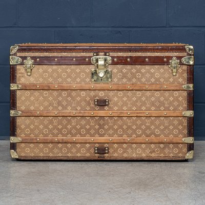 Antique 19th Century Louis Vuitton Courier Trunk in Woven Canvas