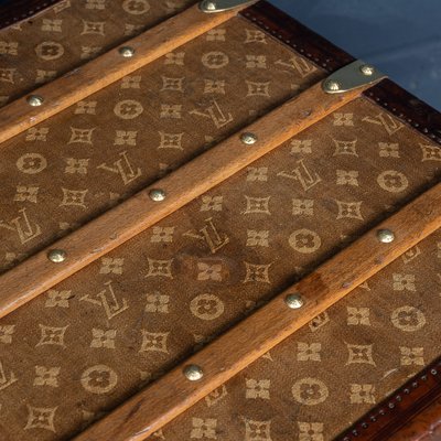 Antique 19th Century Louis Vuitton Courier Trunk in Woven Canvas