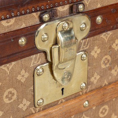 Antique 19th Century Louis Vuitton Courier Trunk in Woven Canvas