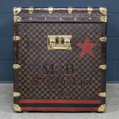 Haute baúl Malle antiguo de lienzo Damier de Louis Vuitton