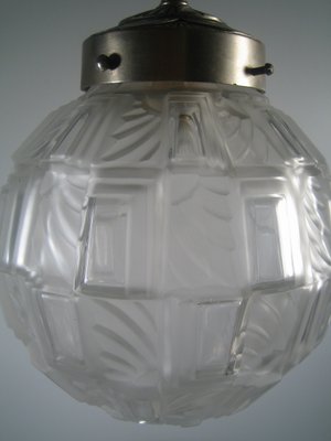 Art Deco Geometric Glass Ball Hanging Lamp For Sale At Pamono