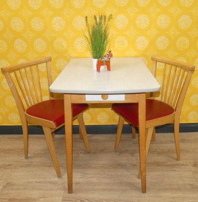 Small Wooden Kitchen Table with Drawer and Formica Top, 1950s for