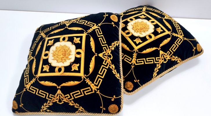 Throw Pillow Versace Pillow Phone Case Black Throw Pillows From