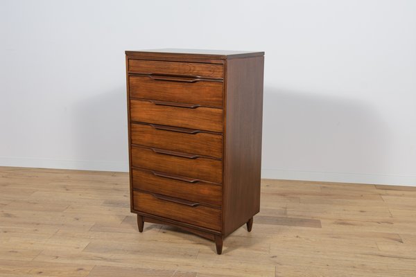 mid century vintage dresser Mid Century Modern Vintage Bassett Furniture "Aztec" Walnut Dresser &  Mirror Designed by Leo Jiranek Mayan Walnut  Boston Mid Century Modern
