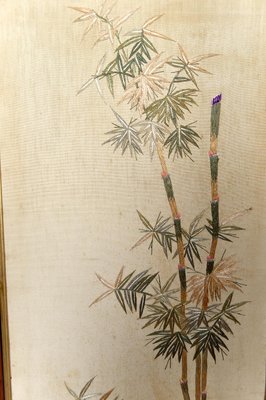 Indochinese Embroidered Silk Tapestries, Vietnam, 1930s, Set of 3