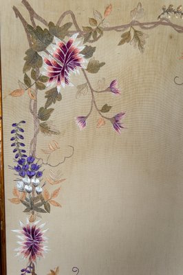 Indochinese Embroidered Silk Tapestries, Vietnam, 1930s, Set of 3