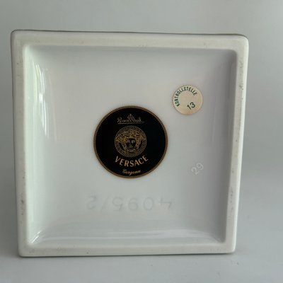 White and Gold Table Lighter Gorgona by Versace for Rosenthal