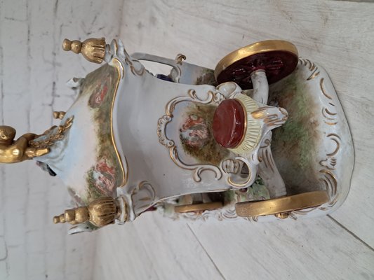 Large Vintage German Scheibe Alsbach Porcelain Horse & Carriage