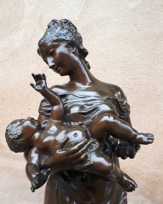 Auguste Moreau, Sculpture of a Mother Carrying Her Child, 1800s
