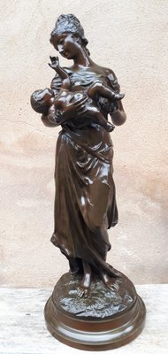 Auguste Moreau, Sculpture of a Mother Carrying Her Child, 1800s