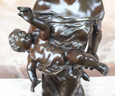 Auguste Moreau, Sculpture of a Mother Carrying Her Child, 1800s
