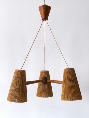 ENFOLD - tak☆ Mid-Century Modern Sisal and Teak Pendant Lamp from Temde Leuchten