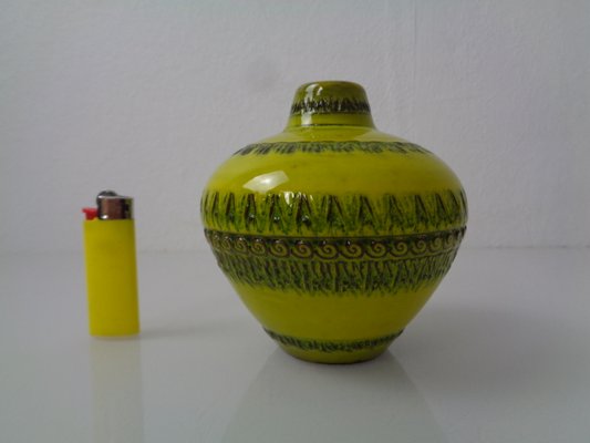 Yellow Ceramic Vase by Aldo Londi for Bitossi, 1960s for sale at