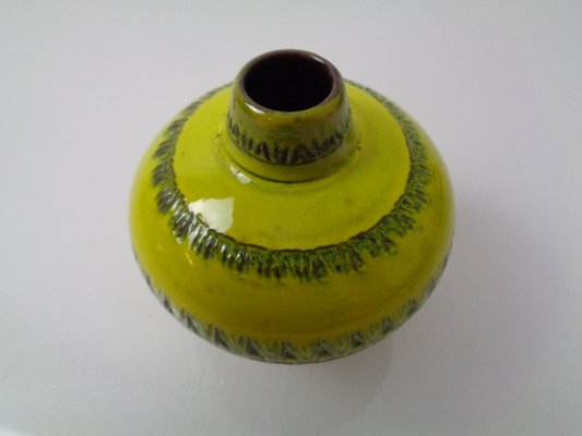 Yellow Ceramic Vase by Aldo Londi for Bitossi, 1960s for sale at