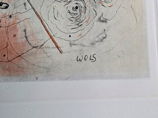 Otto Wols, Red Royal, Signed Engraving in Colors, 1963 for sale at