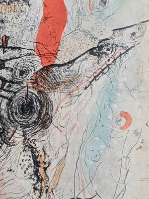 Otto Wols, Red Royal, Signed Engraving in Colors, 1963 for sale at