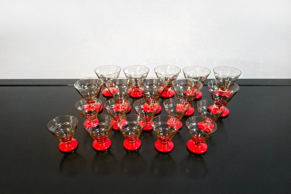 Art Deco Murano Glass Shot Glasses attributed to Nason