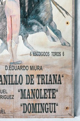 Historic Hand-Painted Manolete's Final Bullfight Sign, 1947 for
