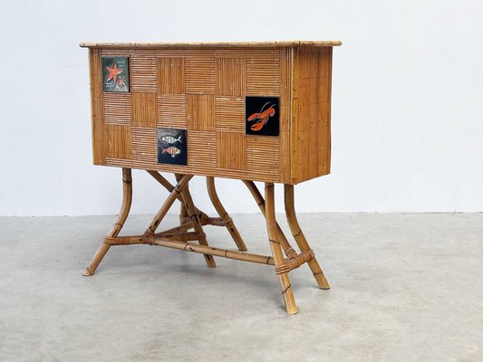 Bamboo Bohemian Bar, 1970s for sale at Pamono