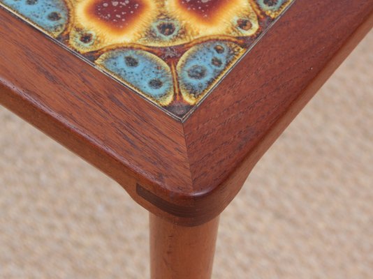 Mid Century Modern Teak Coffee Table With Ceramic Tiles By H W Mid Century Modern Teak Coffee Table