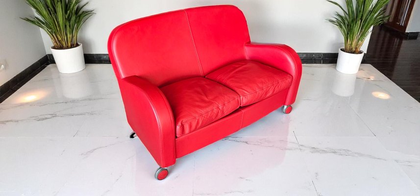Italian Daisy Sofa in Red Leather from Poltrona Frau, Italy
