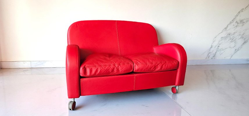 Italian Daisy Sofa in Red Leather from Poltrona Frau, Italy, 2008