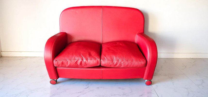 POLTRONA  FRAU 本革赤ソファー Chester Armchair by Renzo Frau - Poltrona Frau