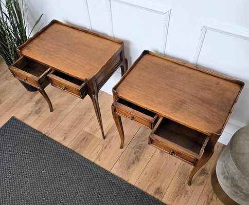 Rustikale Italienische Mid-Century Modern Holz Nachttische, 1950er, 2er Set bei Pamono kaufen