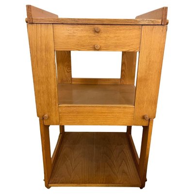 Mid-Century Modern Holz Beistelltisch mit Rollen bei Pamono kaufen