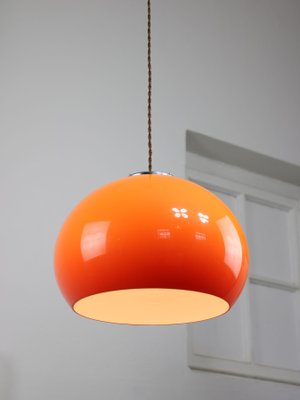 Orange Jolly Pendant Lamp by Luigi Massoni for Guzzini, 1970s for