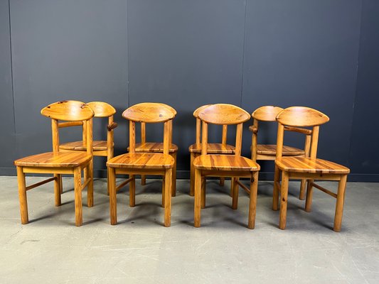 Vintage Pine Dining Chairs, 1980s, Set of for sale at Pamono