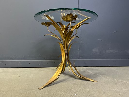 Vintage Blumen Beistelltisch aus vergoldetem Metall, 1960er bei Pamono kaufen