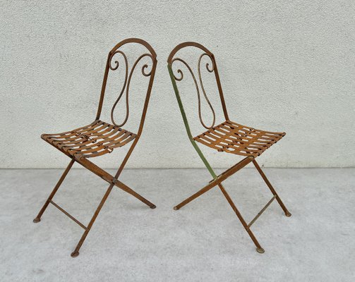 Sedie da giardino pieghevoli, Francia, XIX secolo, set di in