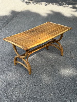 Couchtisch aus Bambus & Rattan, Frankreich, 1960 bei Pamono kaufen