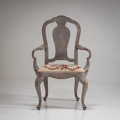 Set aus grau lackierten Sesseln bei Pamono kaufen