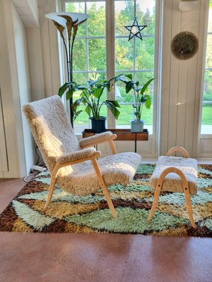 Vintage Benno Sessel mit Fußhocker von Ikea, 1970er, 4er Set bei Pamono kaufen