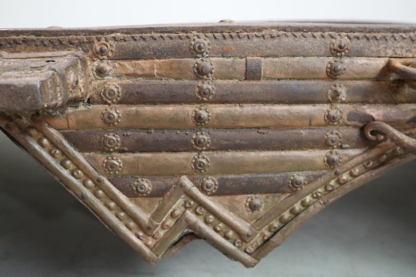 Antique Wabi Sabi Indian Bullock Cart Platform Table, 1800s for